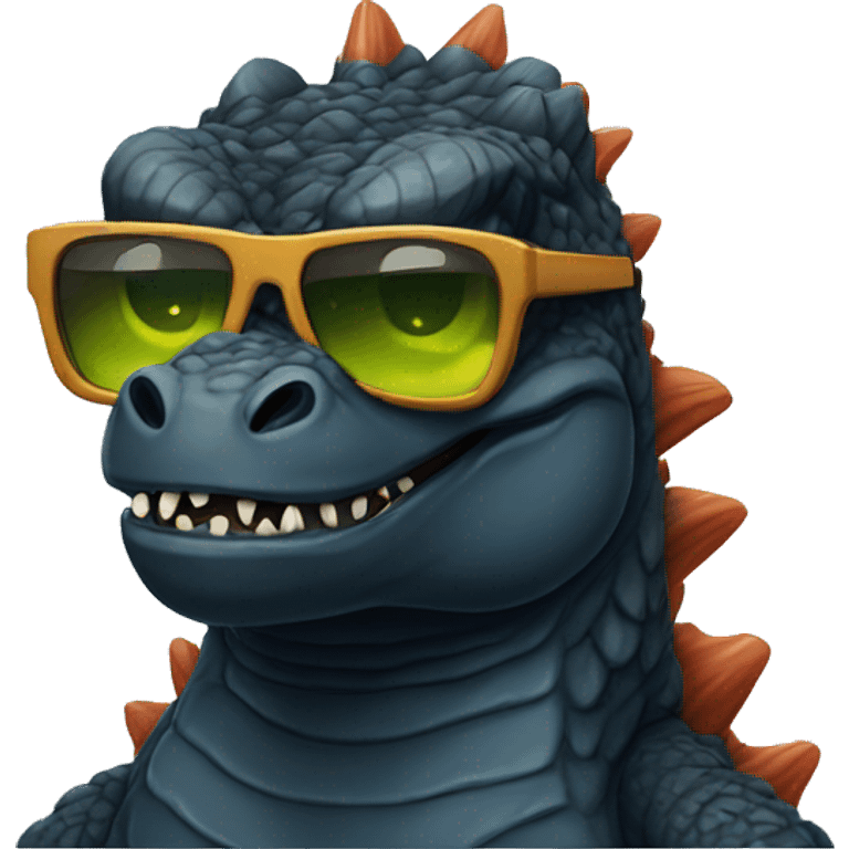 Godzilla with sunglasses emoji