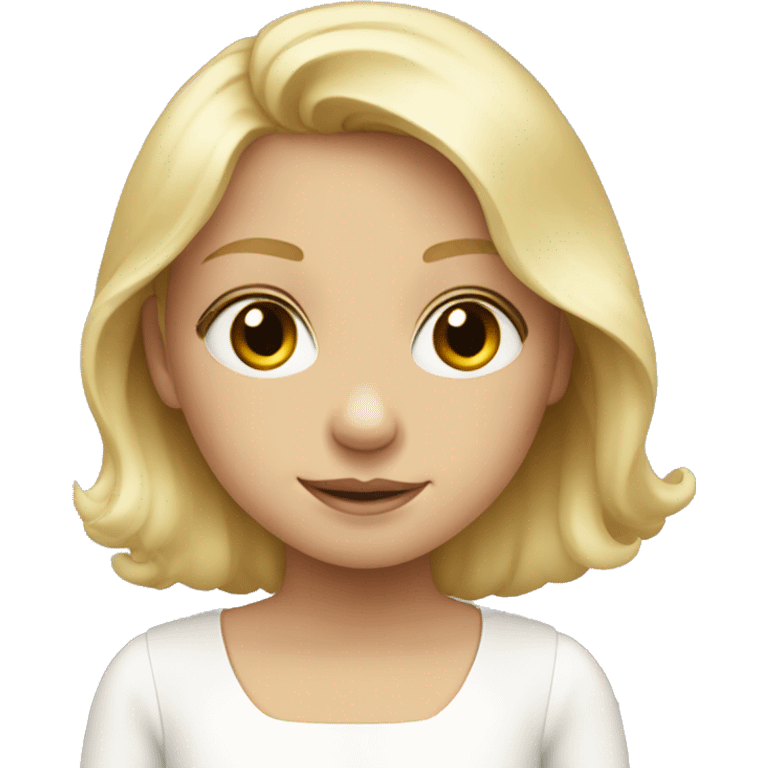 Little blonde girl in white dress emoji