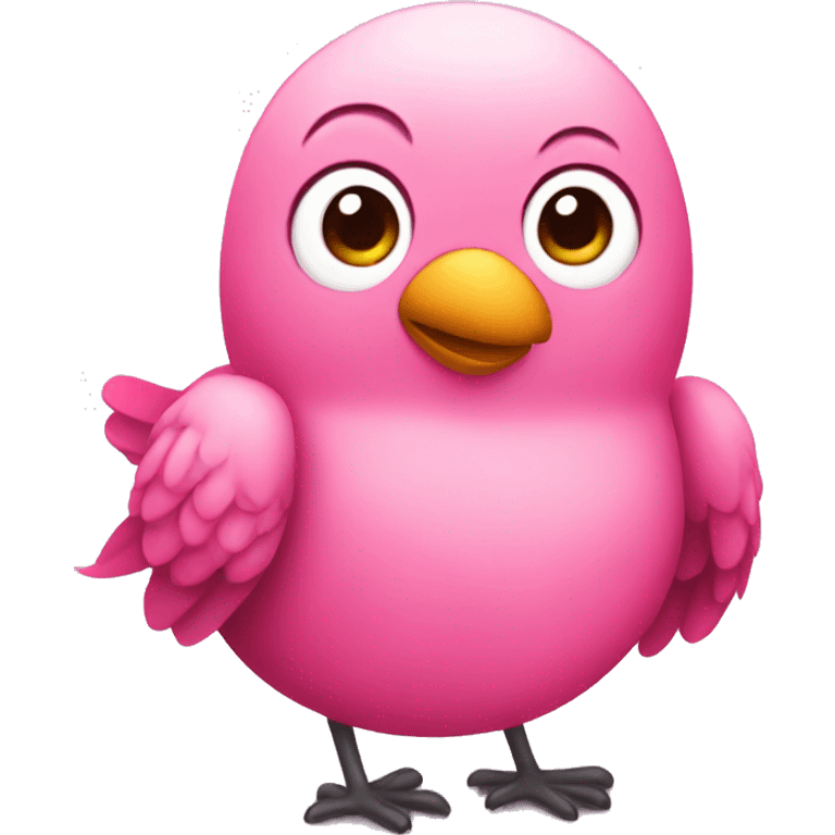 Cute pink bird emoji