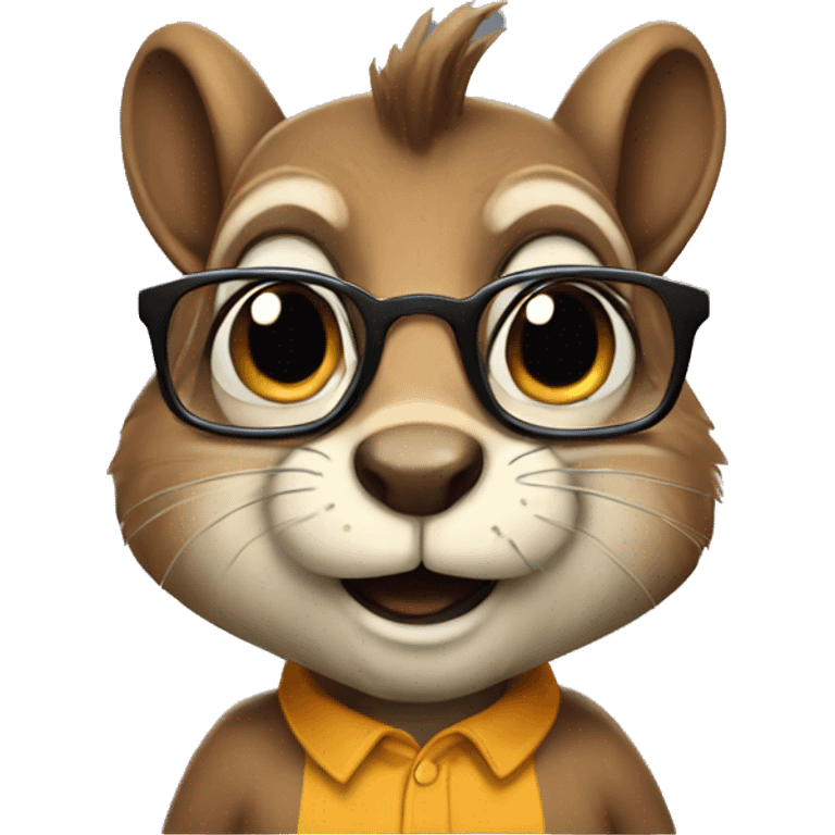 Ugly nerd squirrel emoji