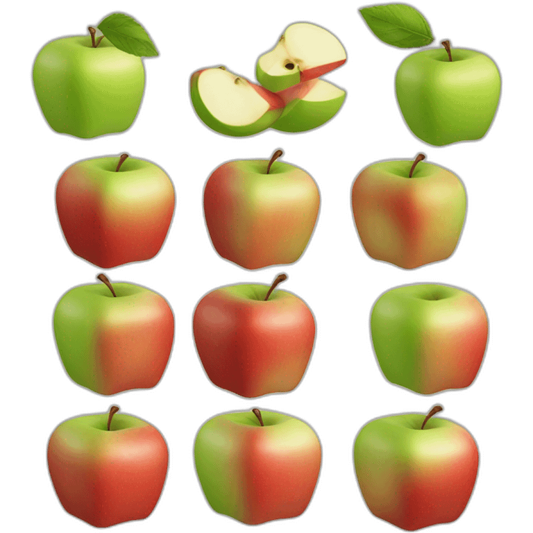 Apple Fruit as a Cube emoji