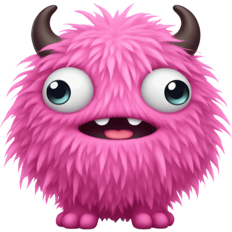 cute pink fluffy monster emoji