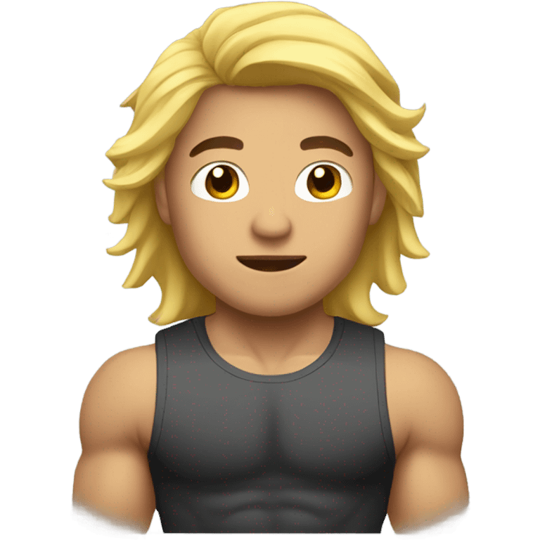 muscular asian personal trainer golden hair emoji