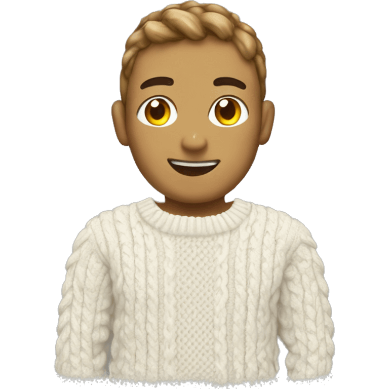 White cable knit sweater emoji