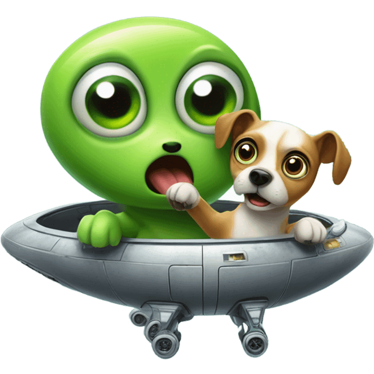 Dog being abducted by an alien  emoji