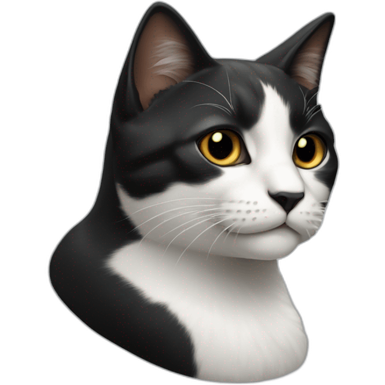 gato negro y blanco emoji