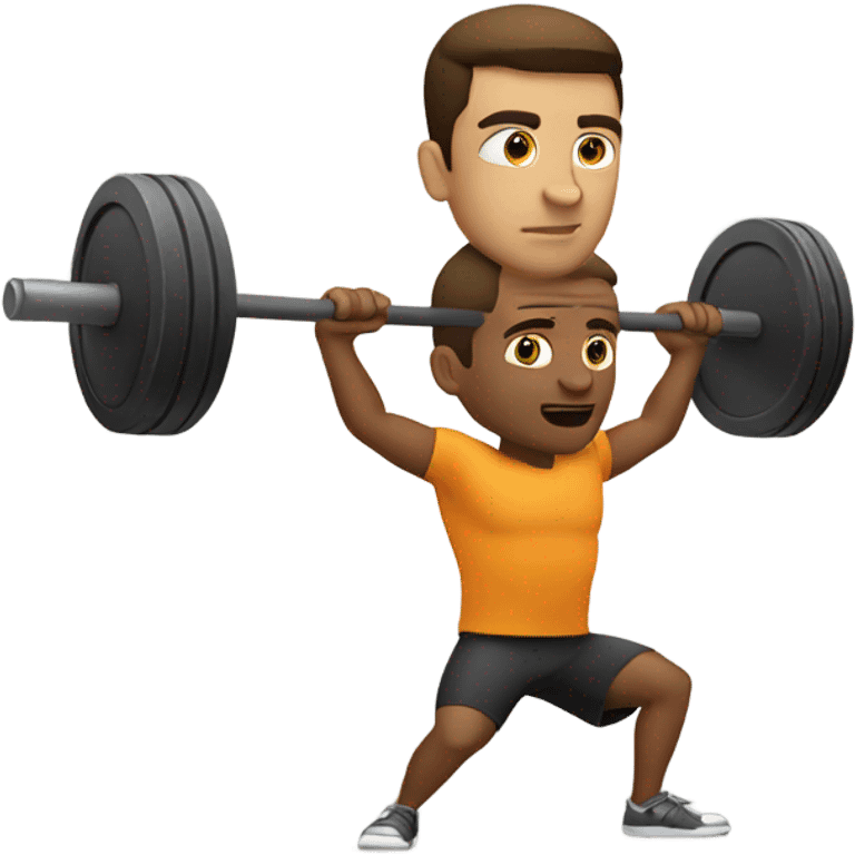 guy doing squats with squatbar emoji