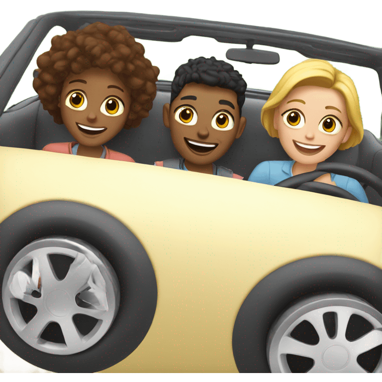 3 best friends driving emoji