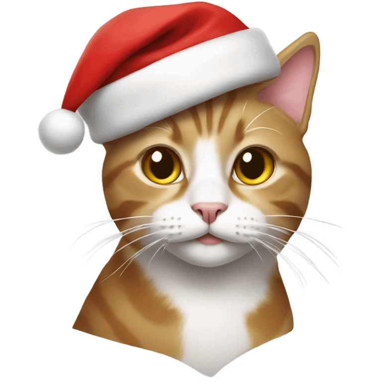 Cat wearing a Santa hat emoji