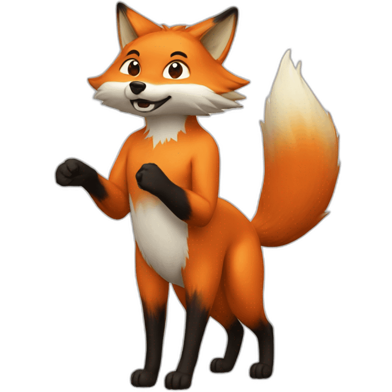 fox with fan of 9 tails at back emoji