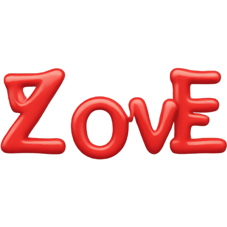 Four letter LOVE Statue in red emoji