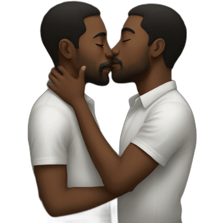 Black men kissing emoji