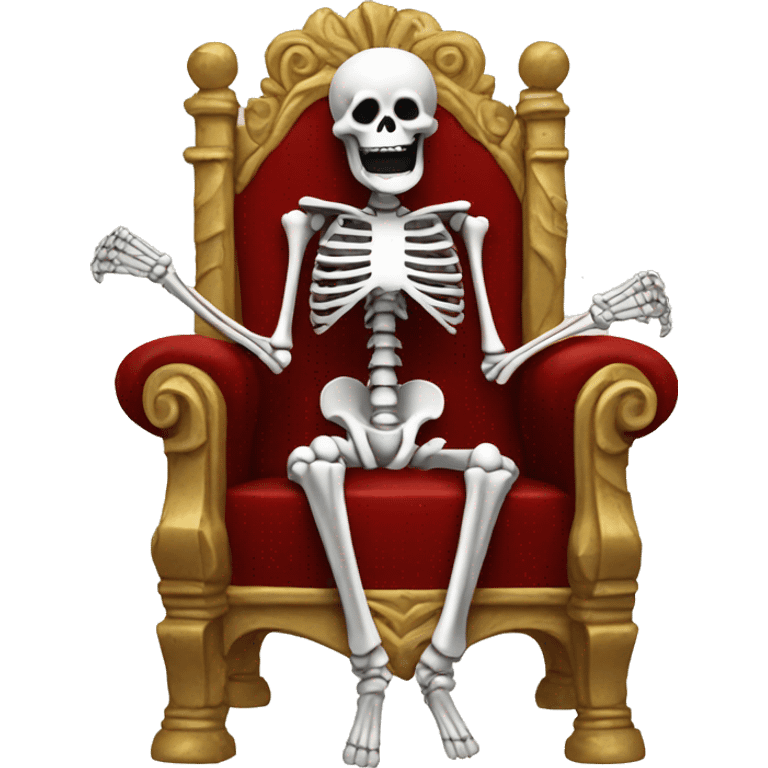 A laughing skeleton on a throne emoji