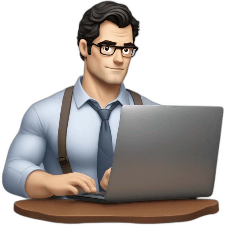 henry cavill clark kent using a laptop emoji