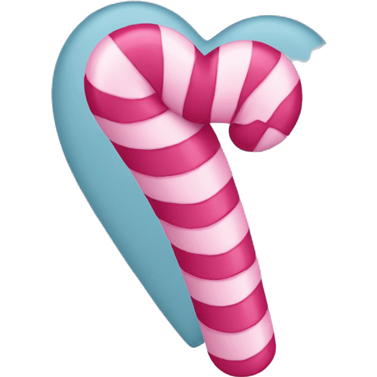 pink candy cane shaped into heart emoji