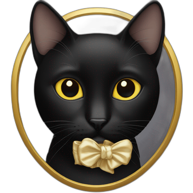 Black-cat-with-gold-framed-glassr emoji