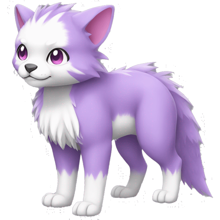 Cute cool purple white pink animal hybrid Fakemon full body emoji