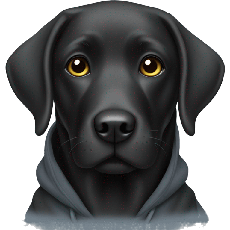 black labrador with hoodie emoji