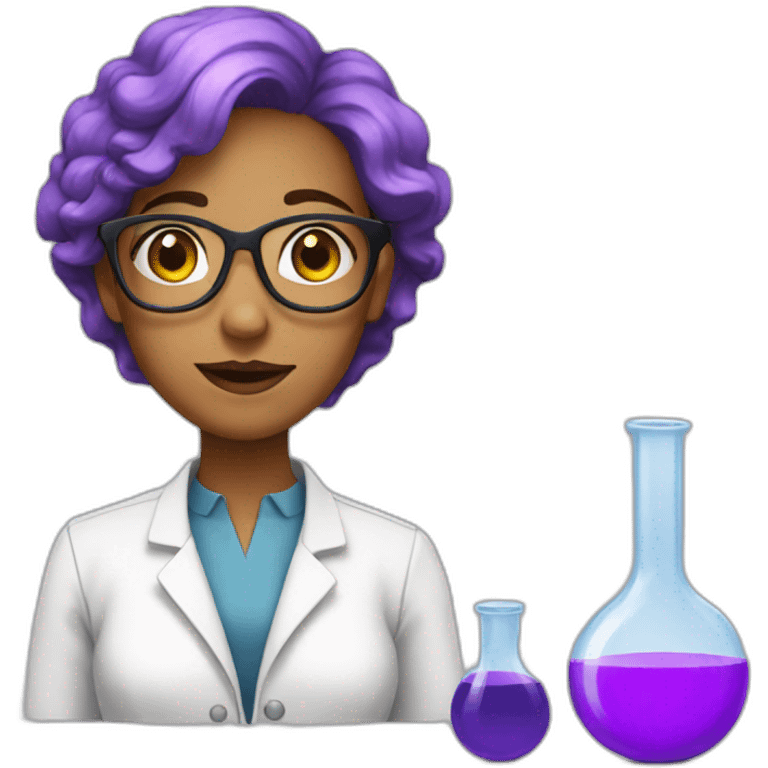 scientist women young with purple hair emoji