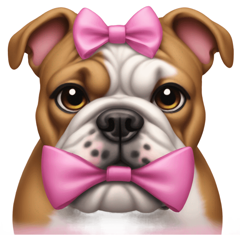 Bulldog with pink now emoji