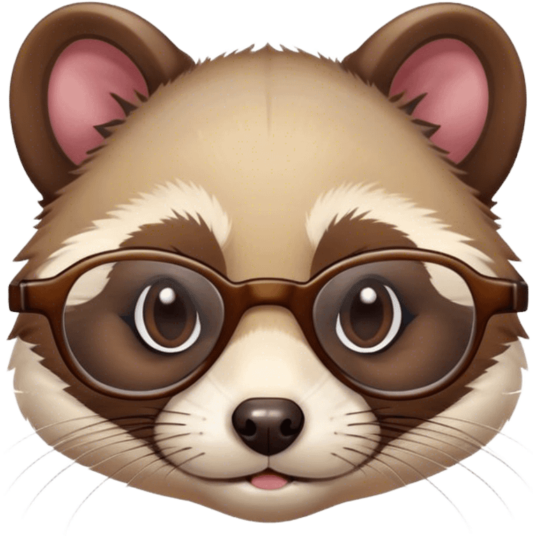 Ferret wearing glasses emoji