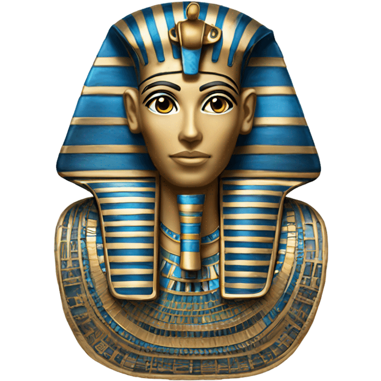 egypt sarcophagus coffie gold blue white black , full body  emoji