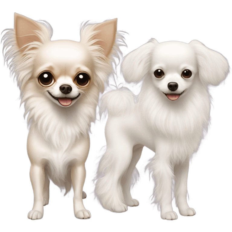 Long haired Chihuahua and a white poodle emoji