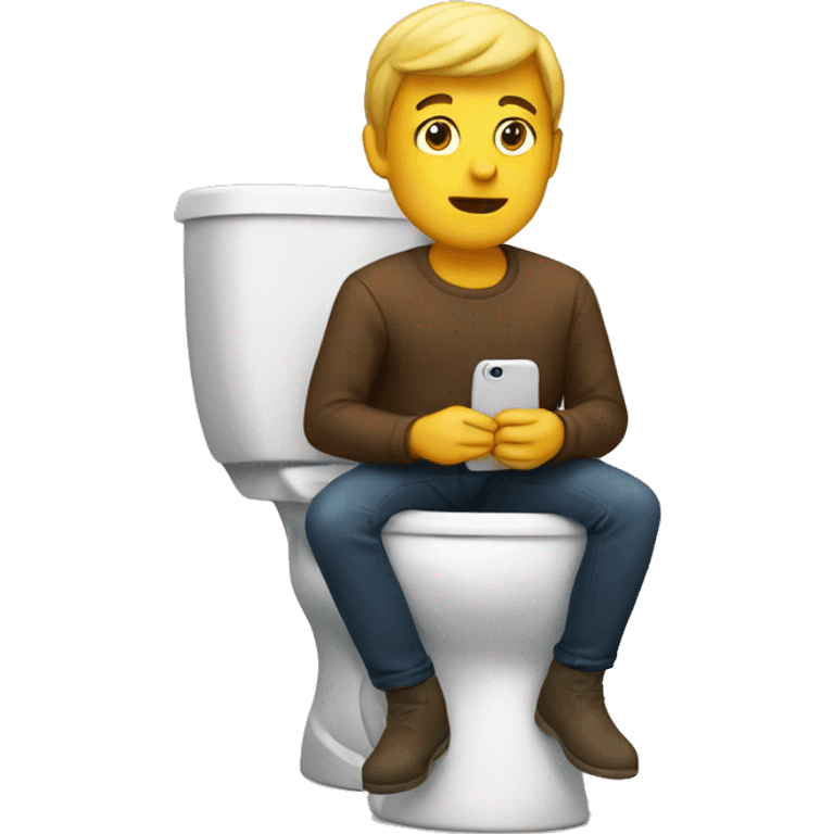 Sitting on toilet looking at my phone emoji