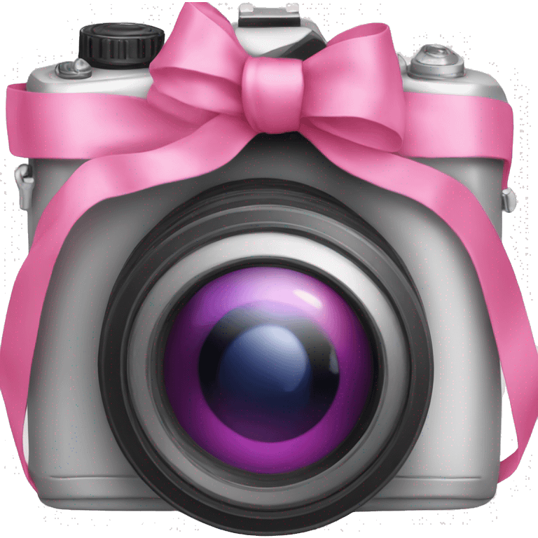 Camera with ribbon pink emoji