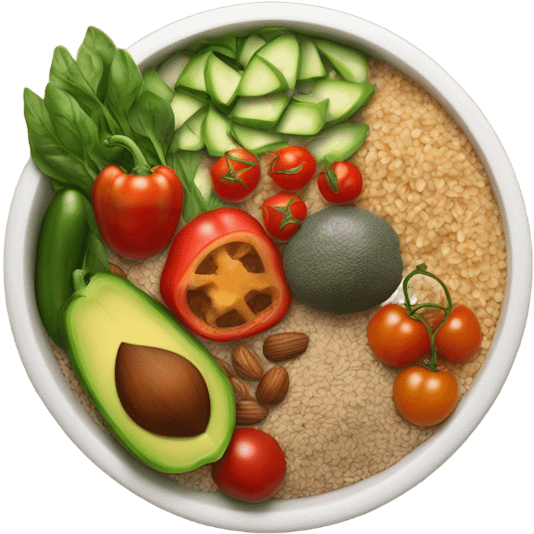 realistic bowl of healthy food emoji