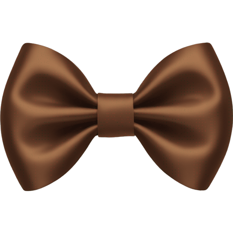 Brown satin bow shape hair clip emoji