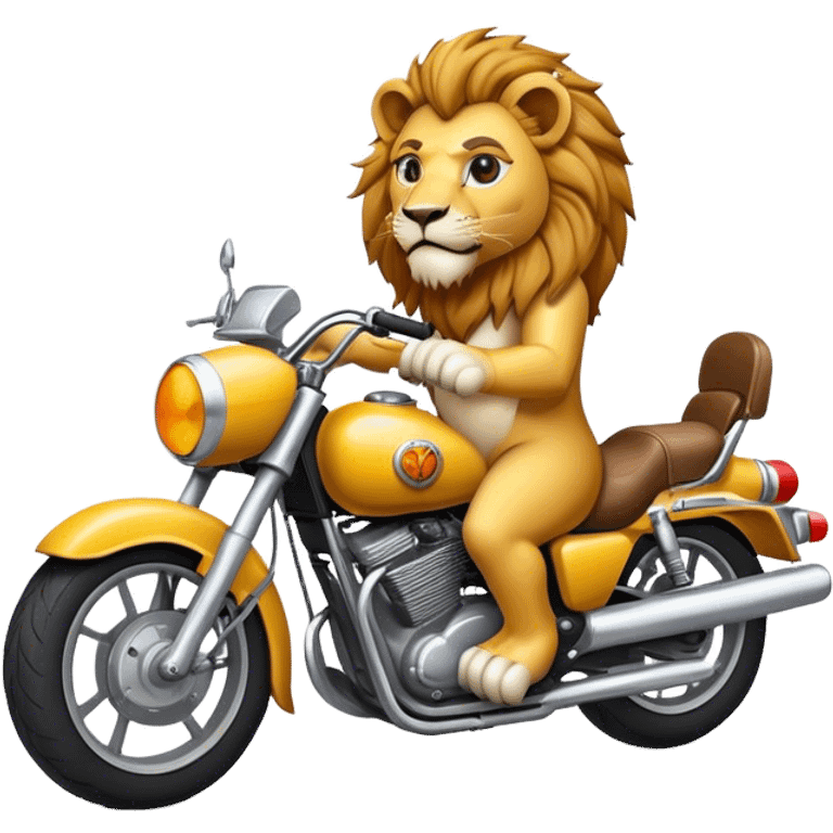 Lion in a motocycle emoji