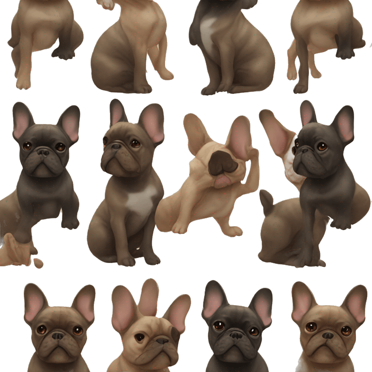 French bulldog light black with brown tan emoji