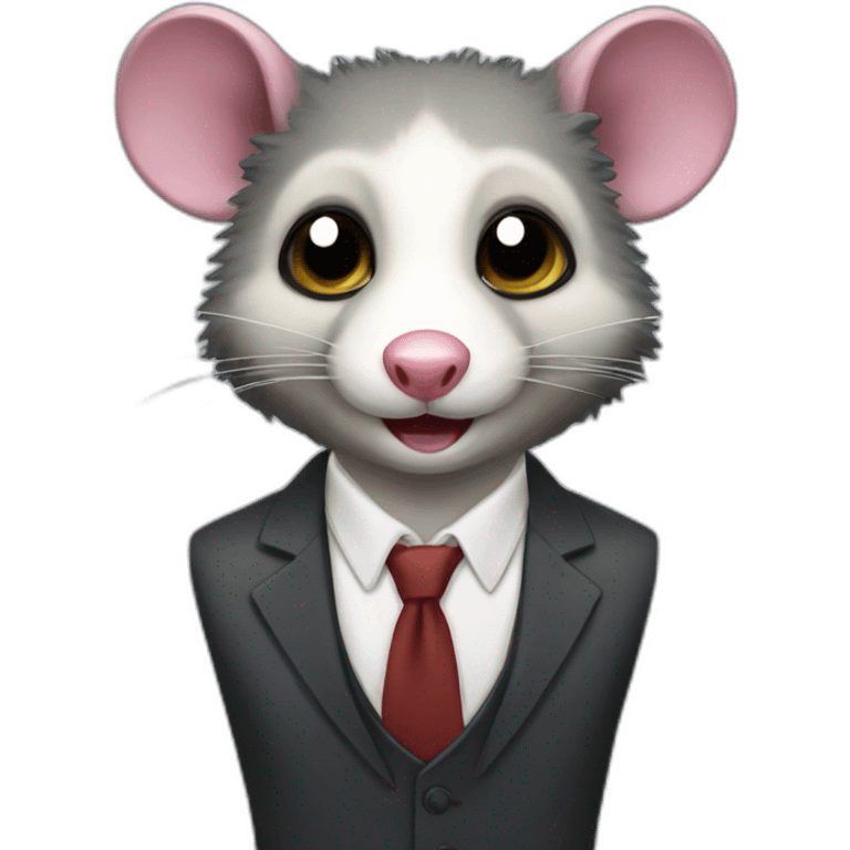 floating business man opossum emoji