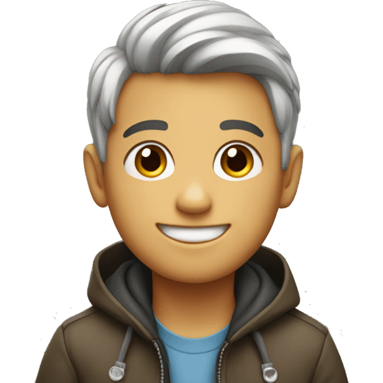 smiling boy in jacket emoji