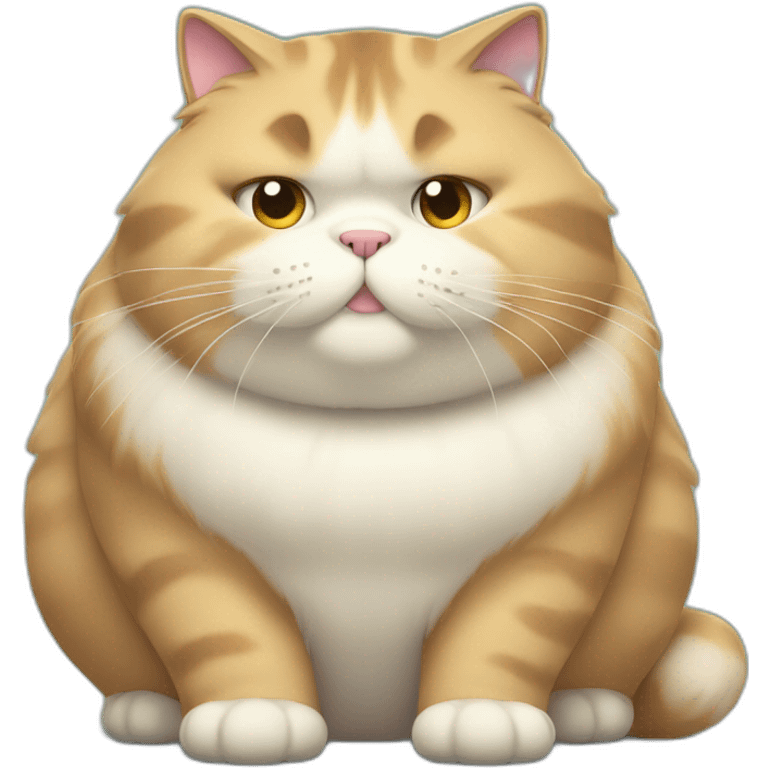 huge fat obese fluffy cat emoji