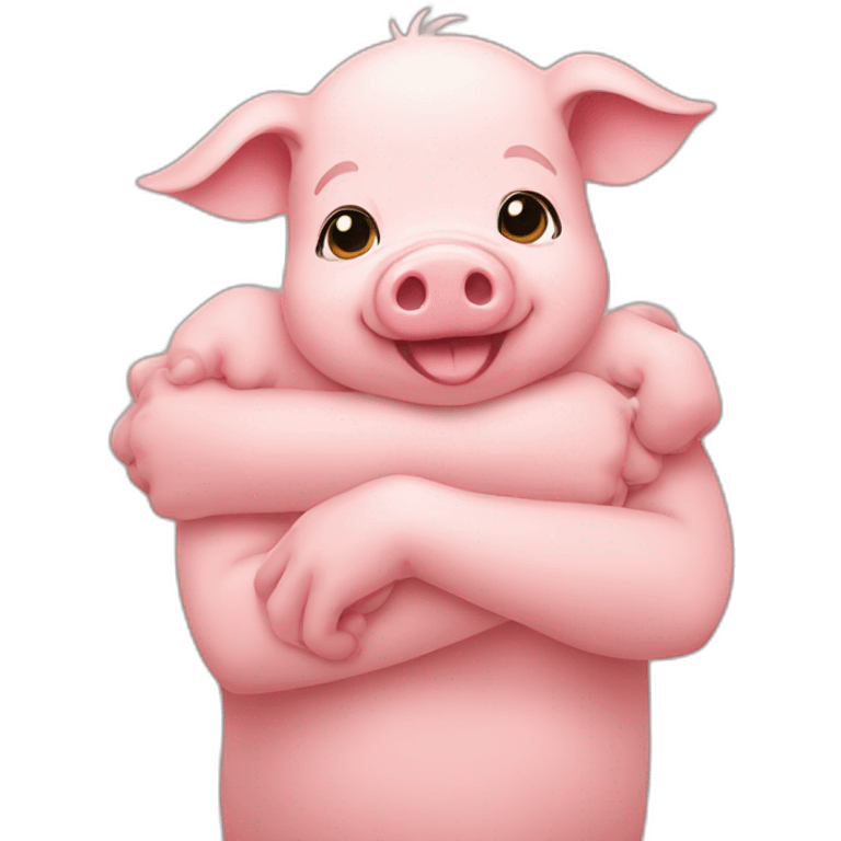 Baby pig hug emoji