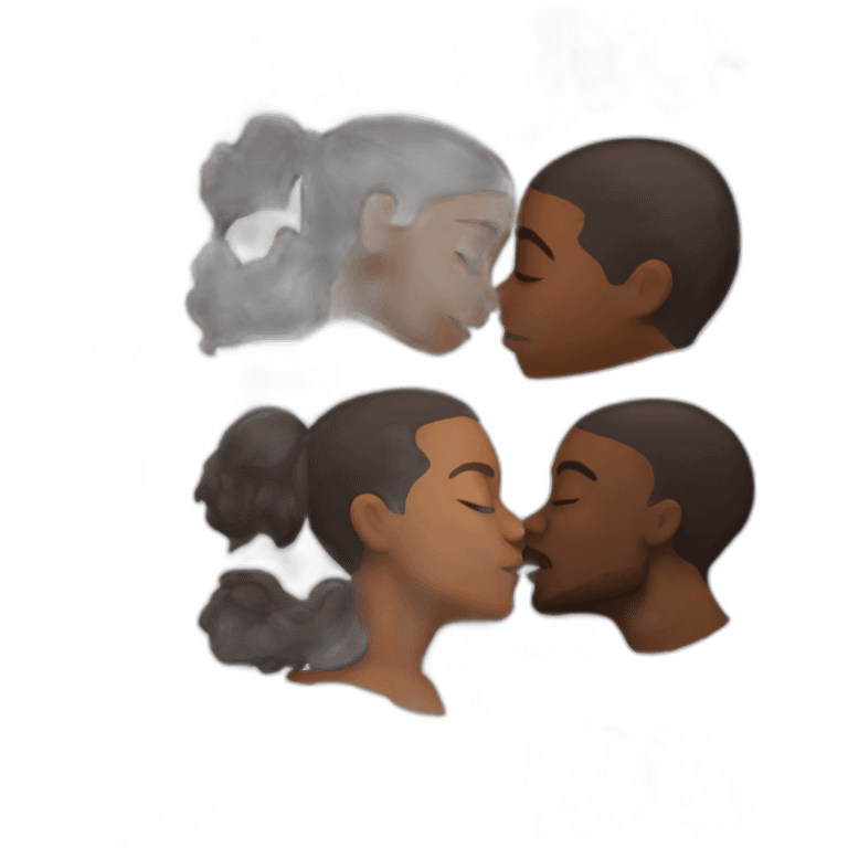 Interracial kiss emoji