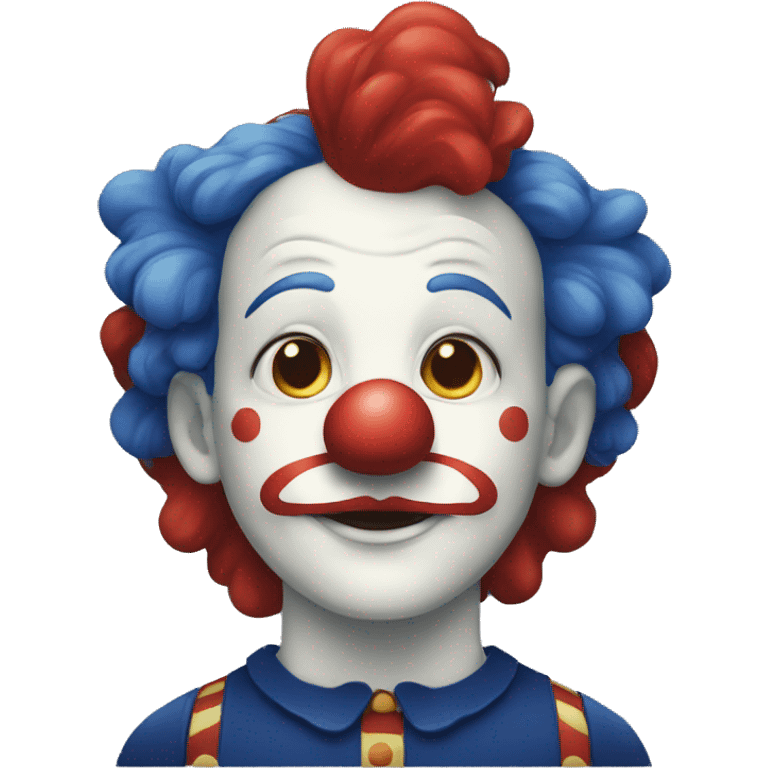 Clown in dark blue white and with red hair  emoji