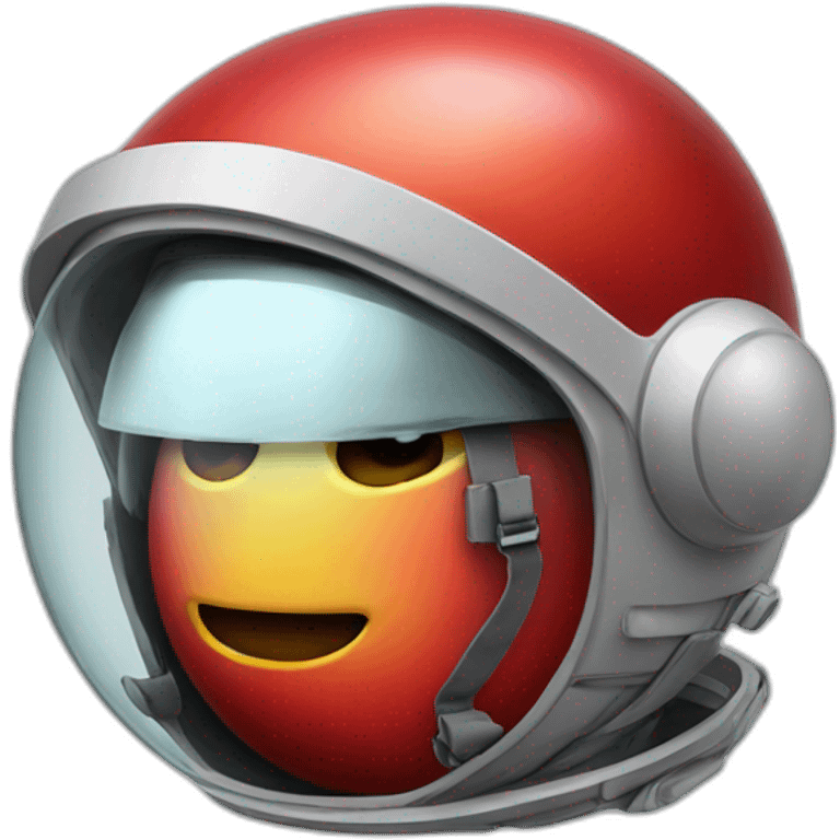 red apple wearing space helmet emoji