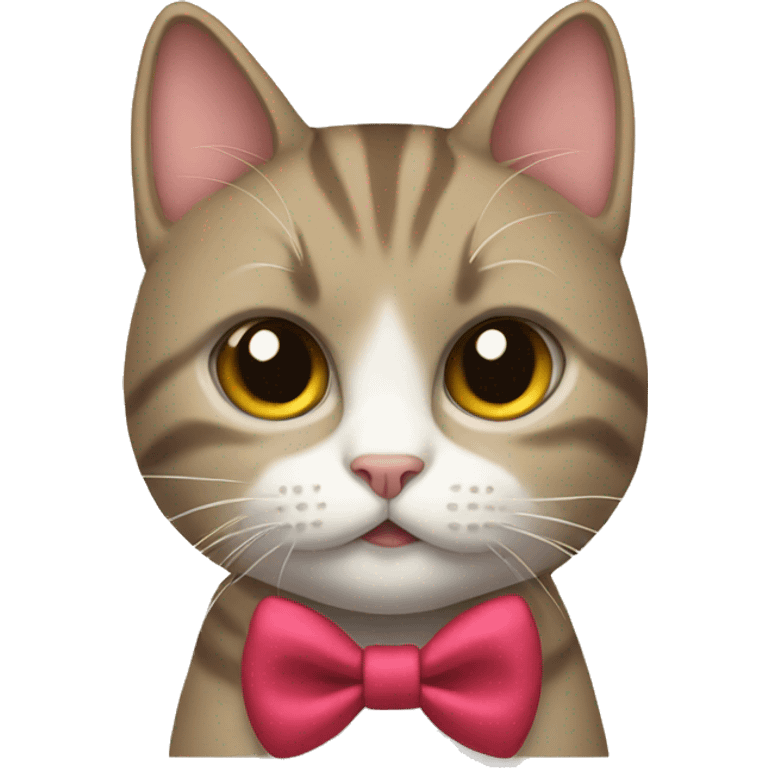 Cat wearing a bow emoji