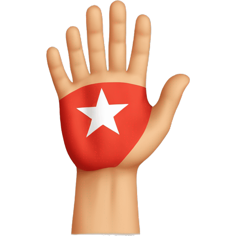 hand with soviet flag emoji