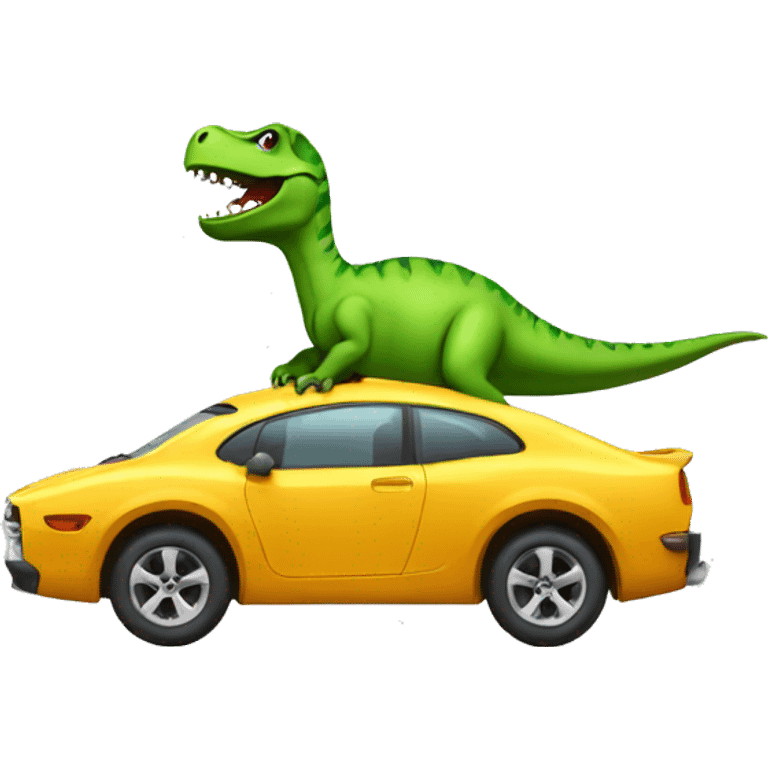 Car wearing dinosaur costume  emoji