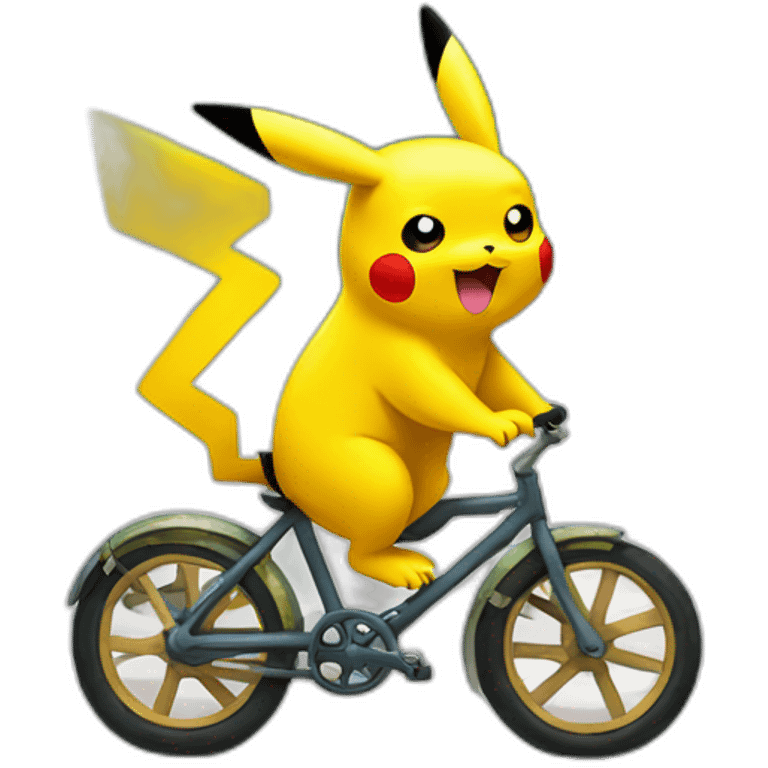 Pikachu riding bicycle emoji