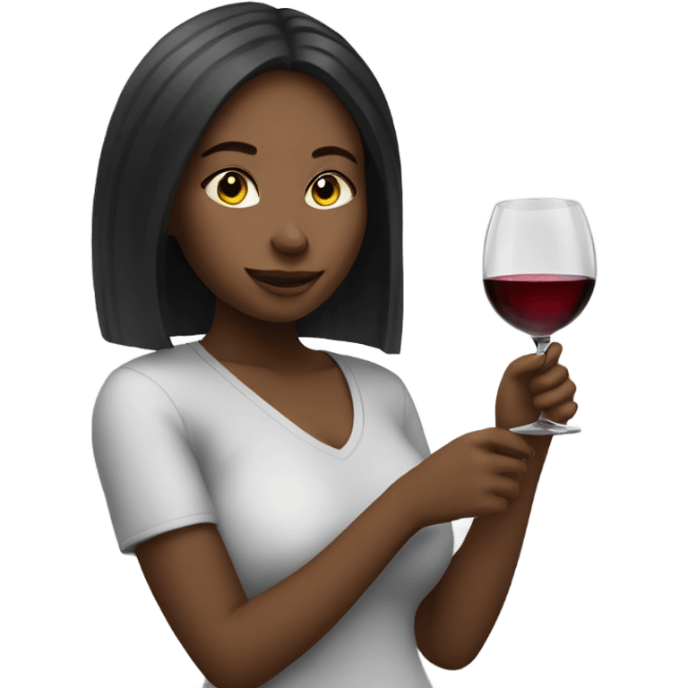 relaxed girl with wine glass emoji