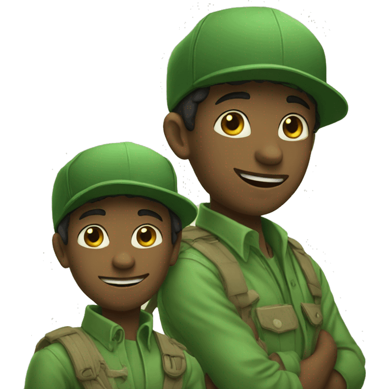 two brothers in green hats emoji