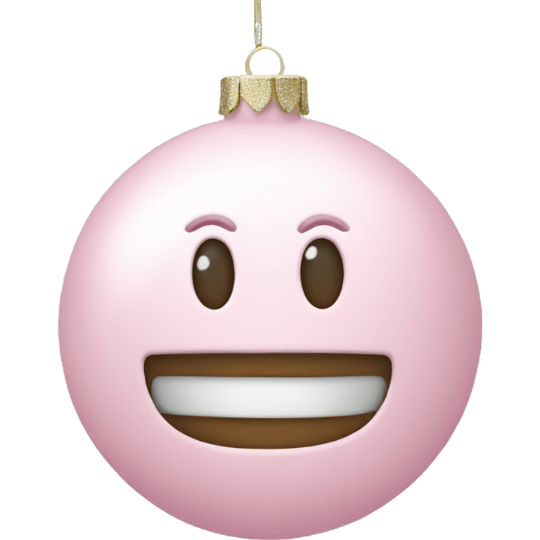 pastel pink christmas ornament  emoji