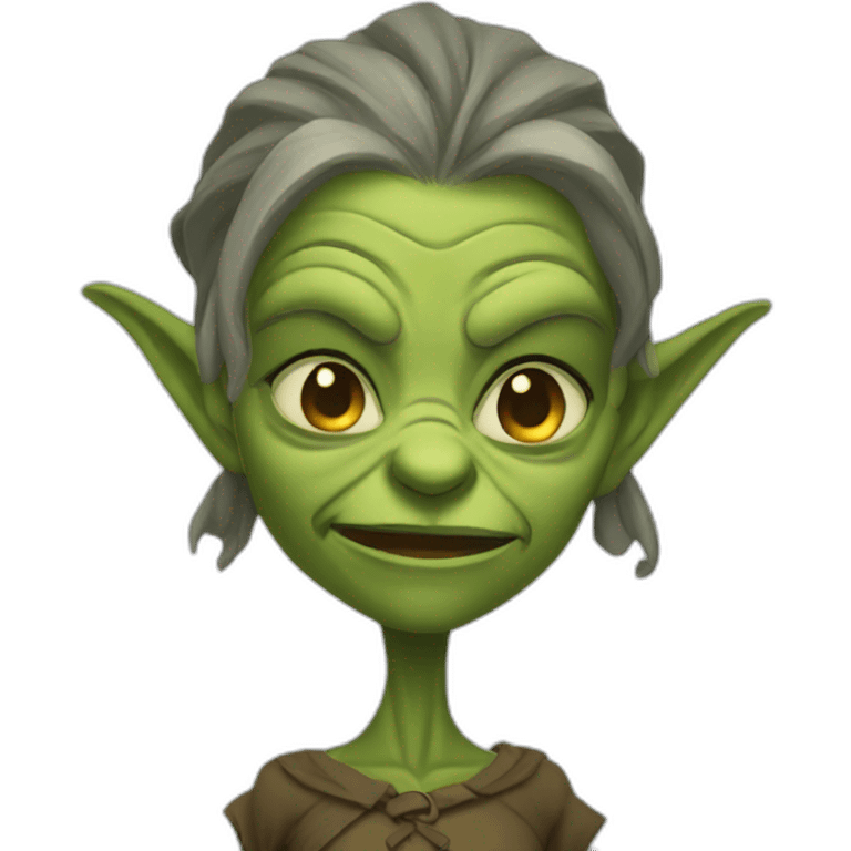 female goblin wrinkles evil emoji