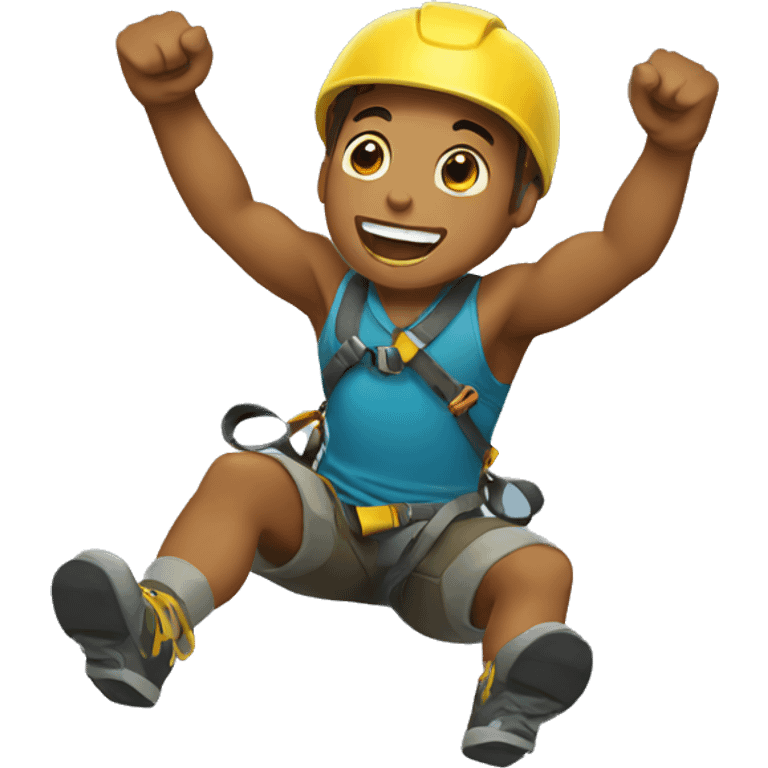 rock climber cheering emoji