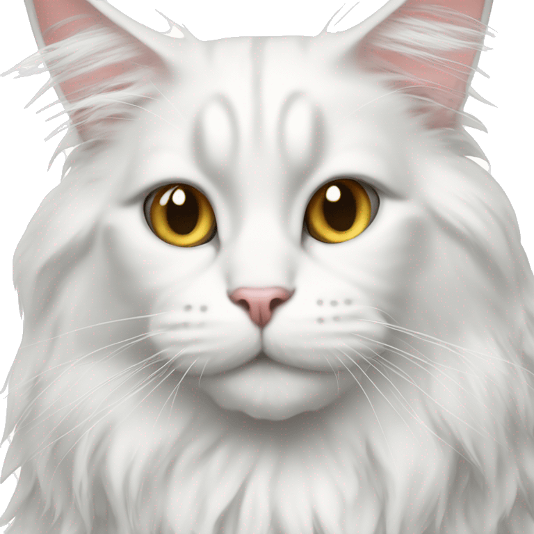 White Maine Coon saying gas emoji